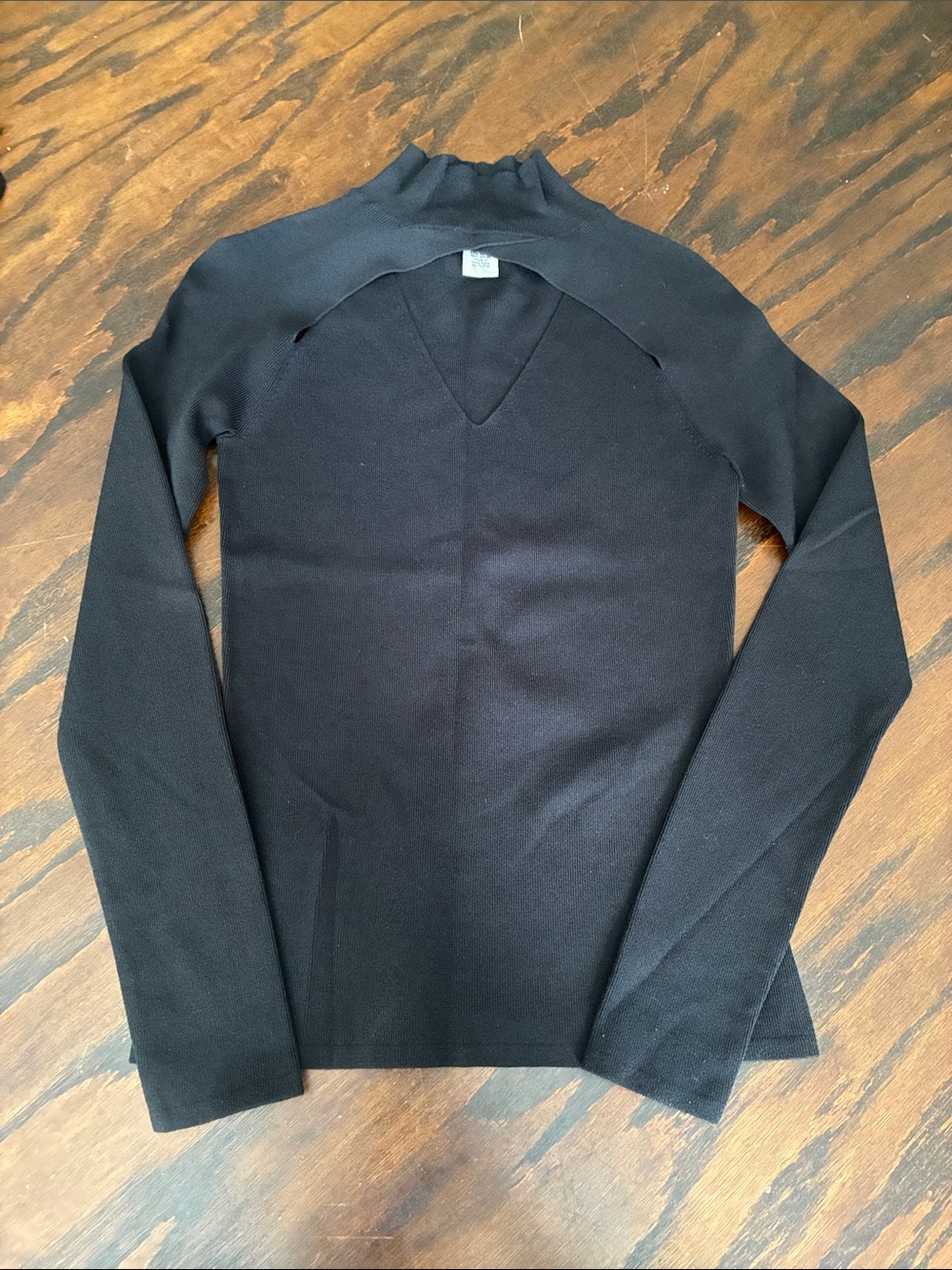 Cache Black V-Neck Long Sleeve Top